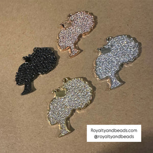 Pave natural hair girl charm