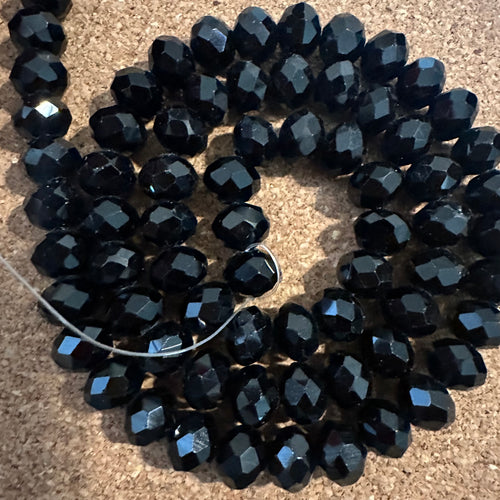 Black crystal beads 8mm