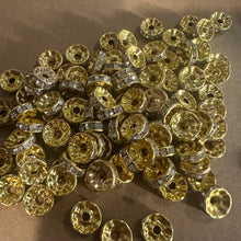 Load image into Gallery viewer, 50 gold rondelle spacers.