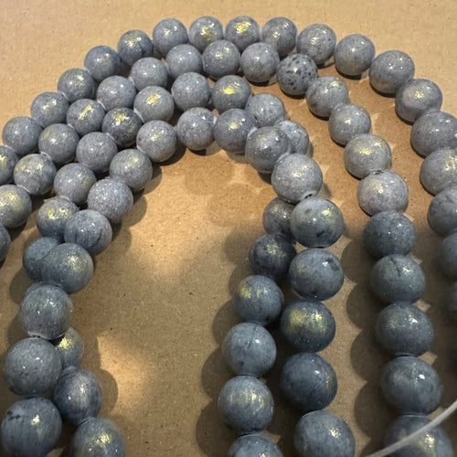 Gray and gold beads 10.