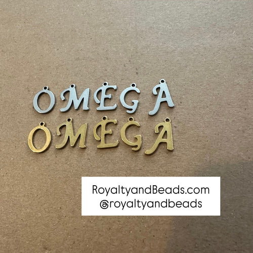 Omega letter charms.