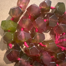 Load image into Gallery viewer, Pink and green nugget beads.