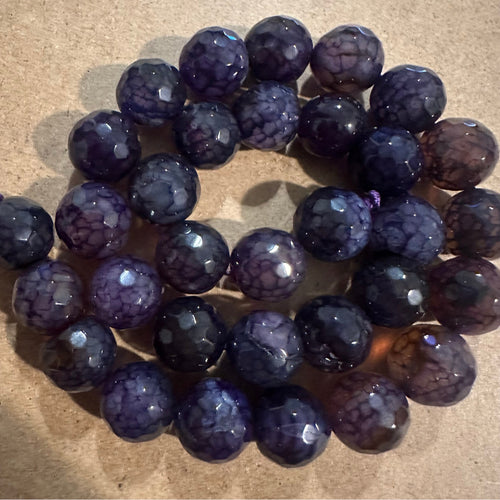 Purple agate beads 12mm