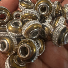 Load image into Gallery viewer, Gold big hole beads 12mm