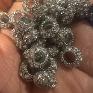10 clear rhinestone spacers