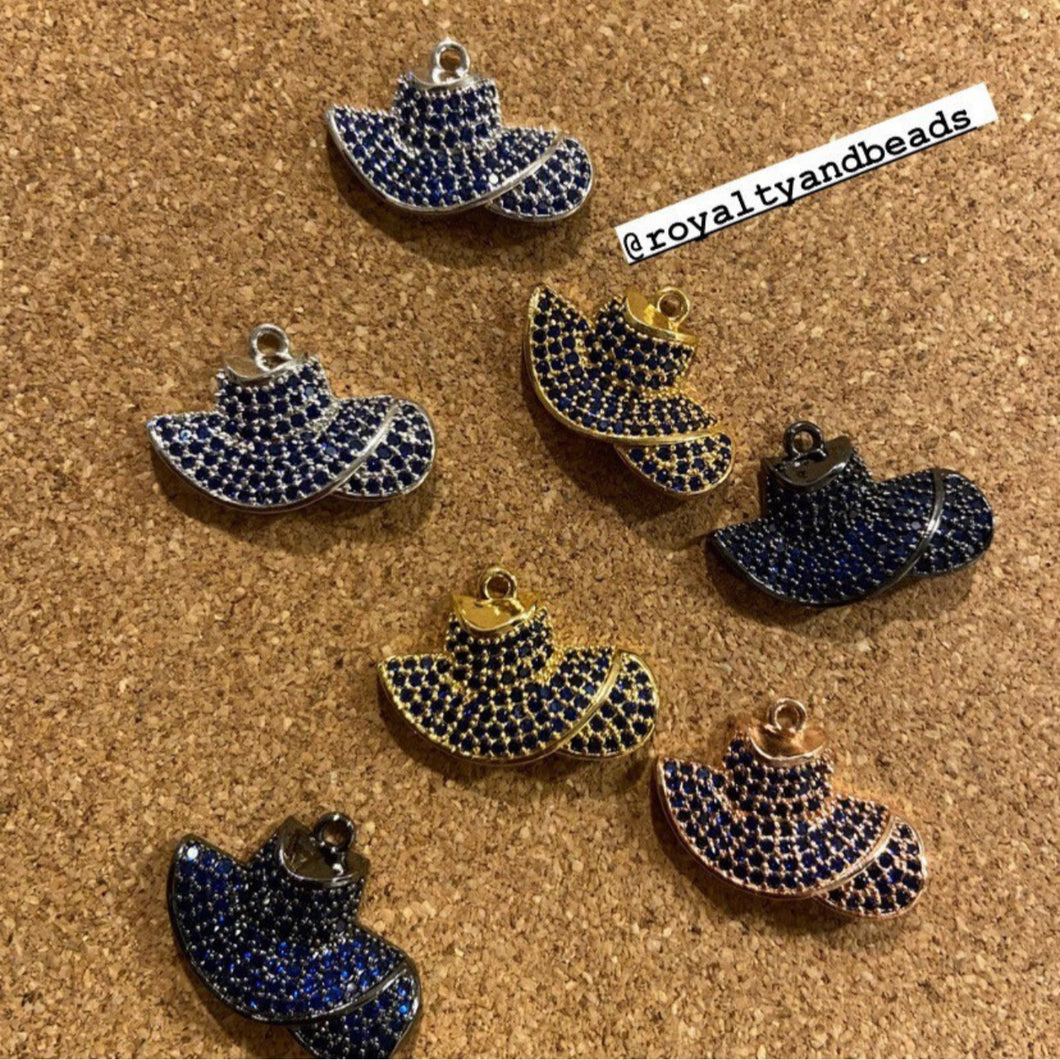 Blue Pave hat charms.