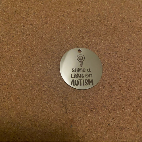Silver autism charm SS