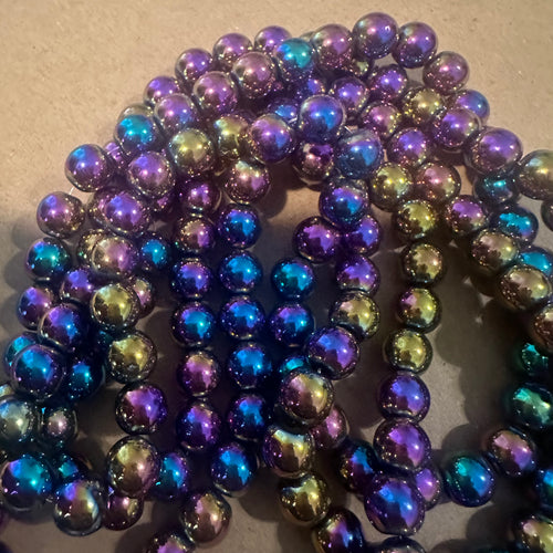 Rainbow hematite beads 8mm.