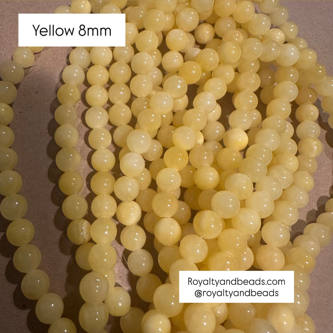 Yellow jade beads 8mm