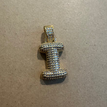 Load image into Gallery viewer, Large Gold pave letter charm.