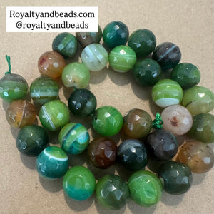 Green agate beads 12mm