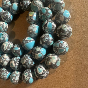 Blue and gray beads
