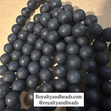 Load image into Gallery viewer, Black onyx faceted beads (matte)