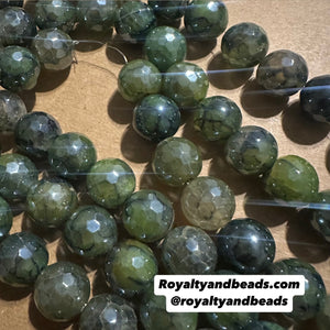 Green agate beads 12mm