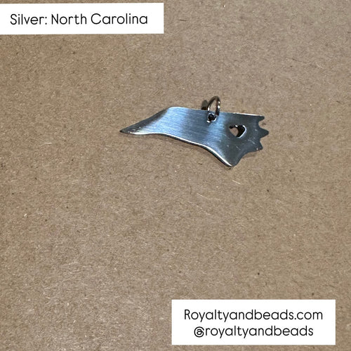 Silver North Carolina state charm