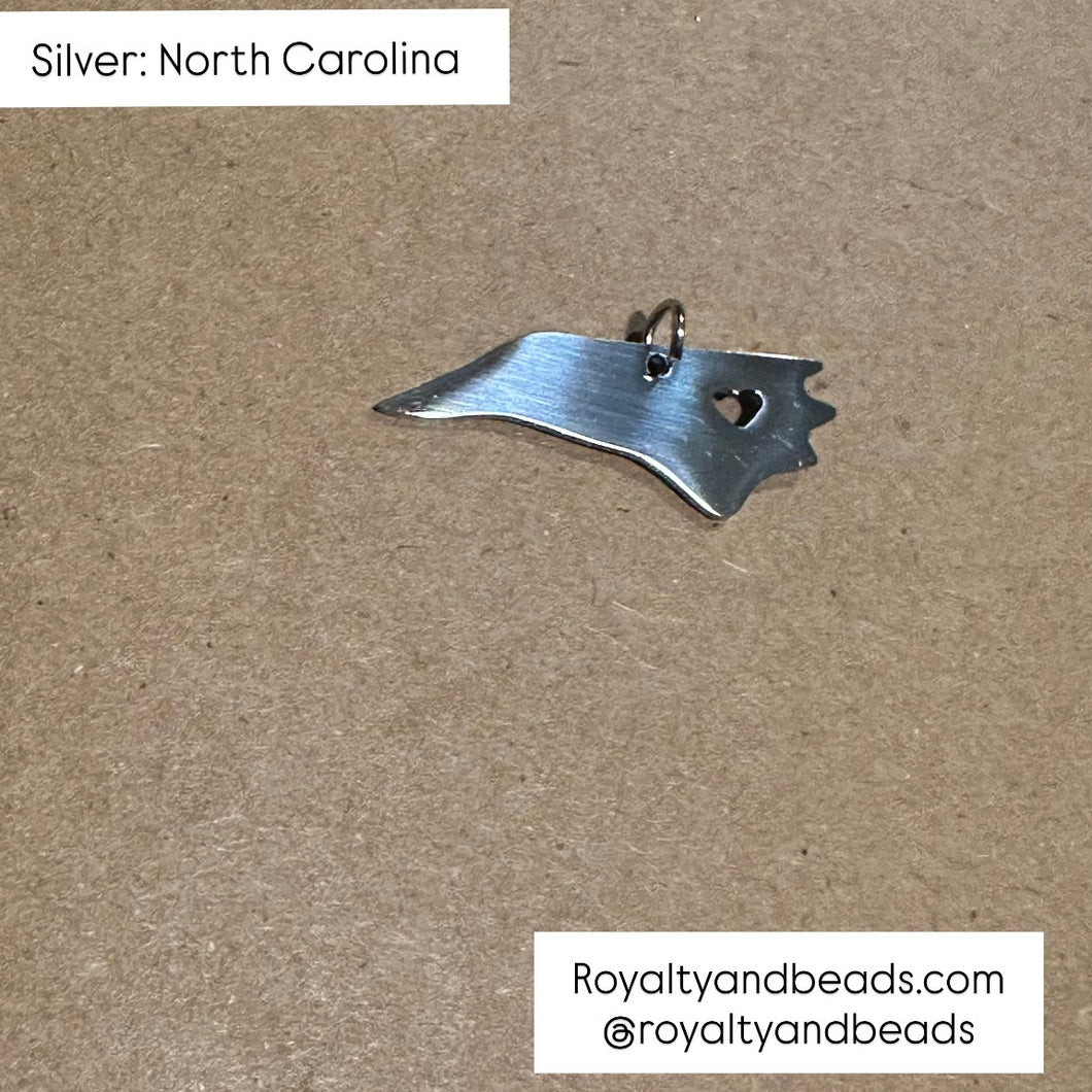 Silver North Carolina state charm