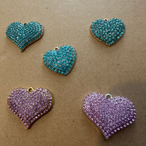 5 heart charms