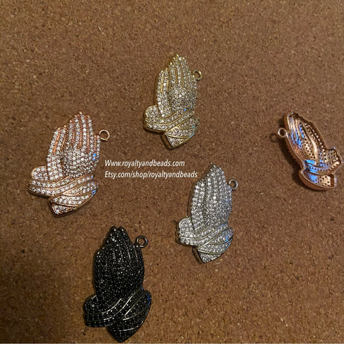 Pave Prayer hand charms.