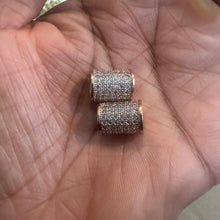 Load image into Gallery viewer, 2 pave bead charms (rose gold)