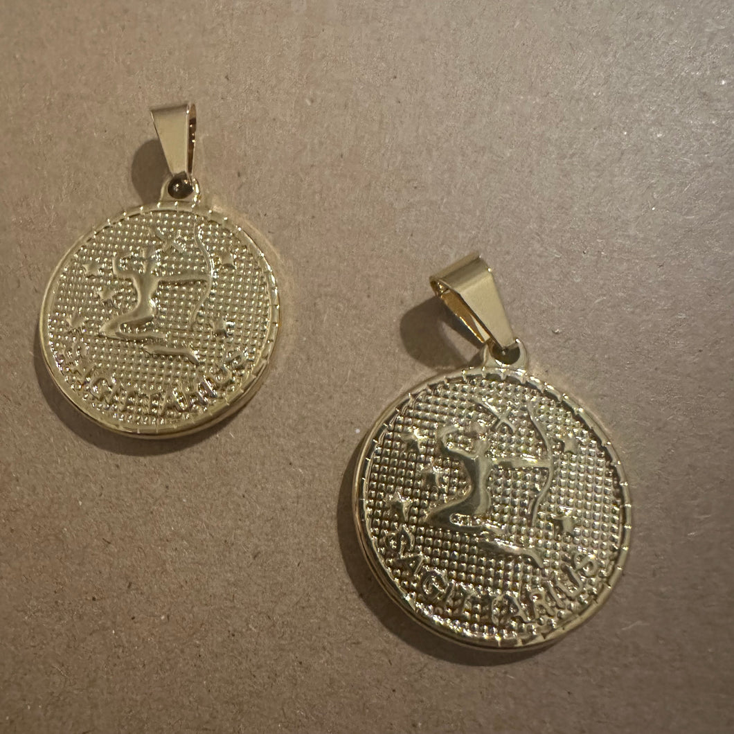 2 Sagittarius charms (gold)