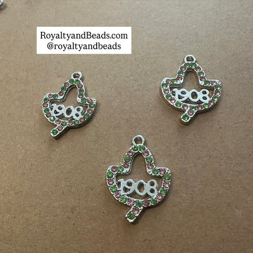 Pink and green Ivy charm