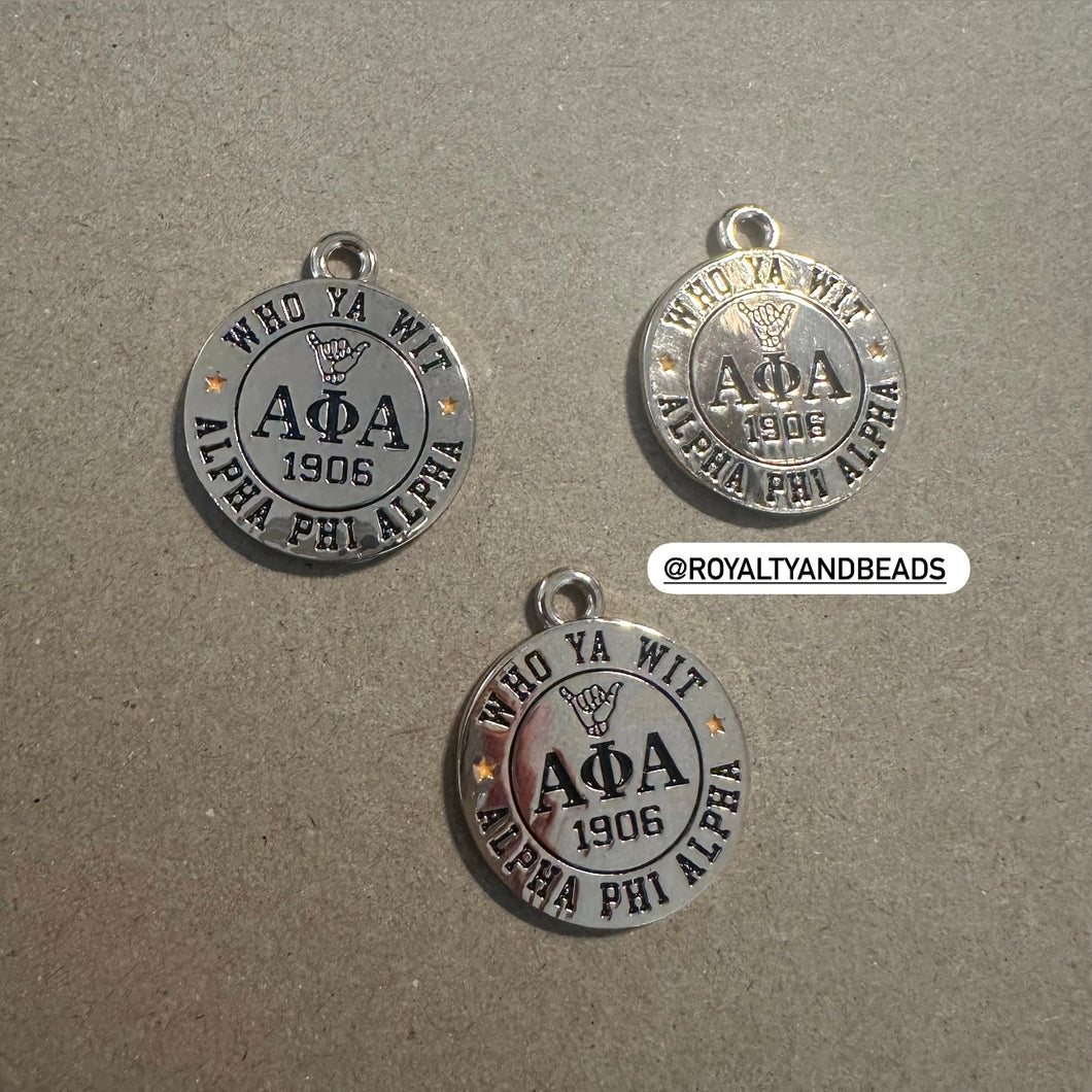 New Alpha Phi Alpha circle charm