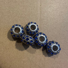 Load image into Gallery viewer, 5 blue big hole beads.