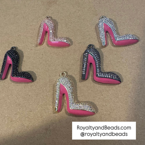 Pave pink heel charms.