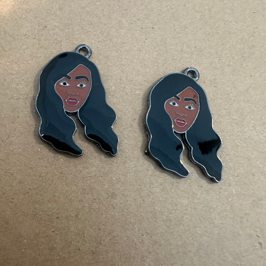 Long hair girl charm