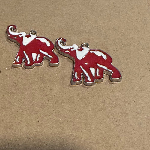 2 silver elephant charms