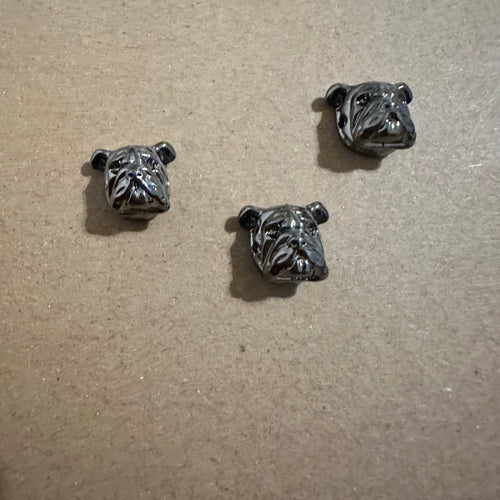 3 black bulldog charms