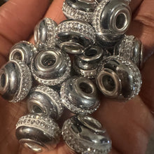 Load image into Gallery viewer, Silver big hole beads 12mm