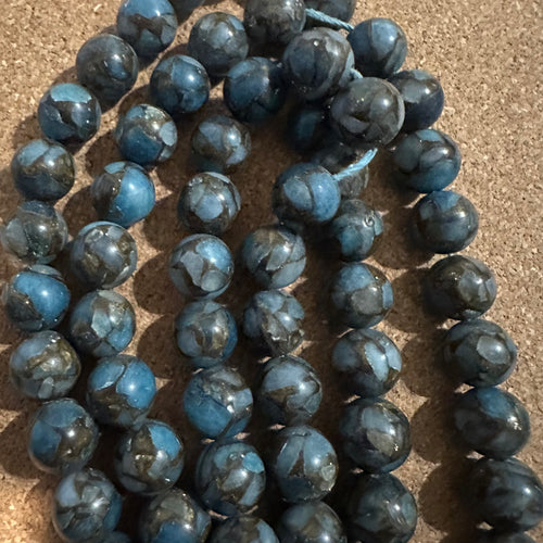Blue and gold beads.