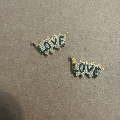 Gold pave love charm