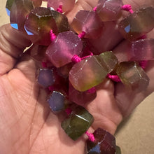 Load image into Gallery viewer, Pink and green nugget beads.