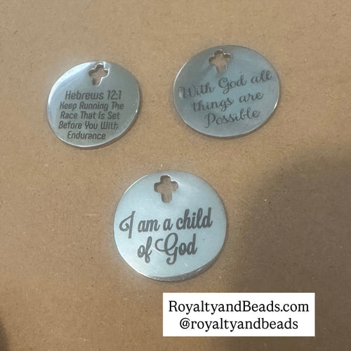 3 silver faith charms