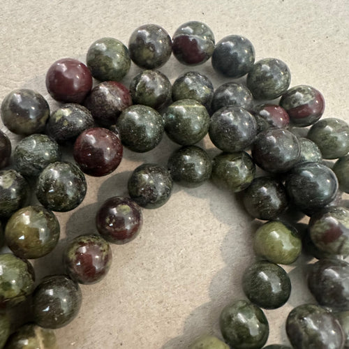 Green Blood jasper beads.