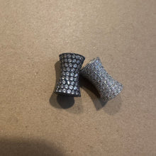 Load image into Gallery viewer, 2 black and silver  pave charm (Copy)
