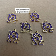 Load image into Gallery viewer, Purple Omega charm.