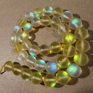Yellow iridescent beads