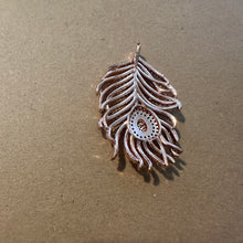 Load image into Gallery viewer, Rose gold feather pave charm.