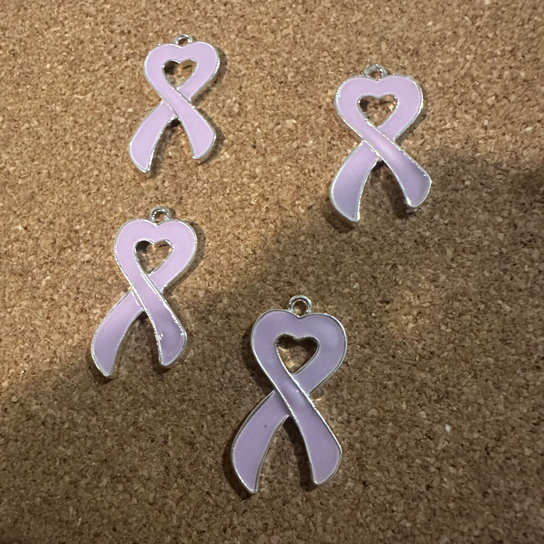 4 purple ribbon charms.