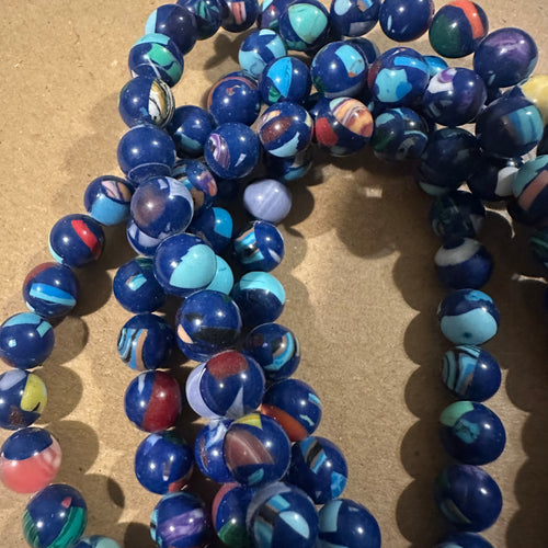 Blue mixed beads 8mm