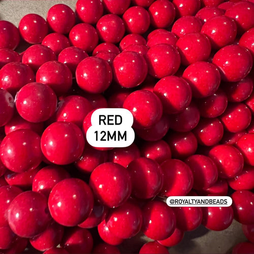 All red beads 12mm