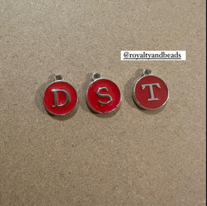 Red DST letters