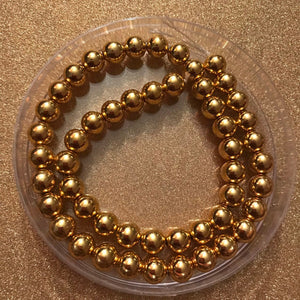 Gold hematite beads 8mm