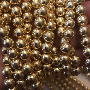 Gold hematite beads 8mm