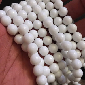 Faceted white beads 8mm