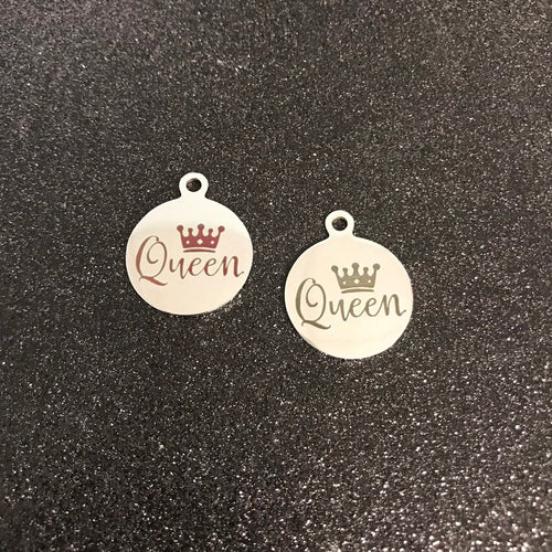 Stainless steel Queen charms.