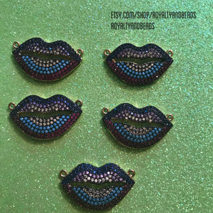 Gold micro pave lips